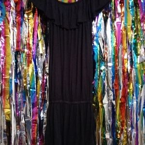 Ladies Black Ruffled Romper